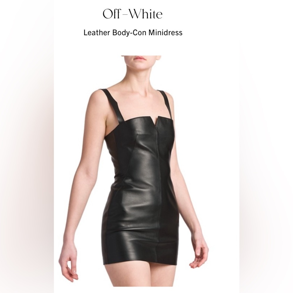 OFF-WHITE
Leather Body-con Minidress In Black